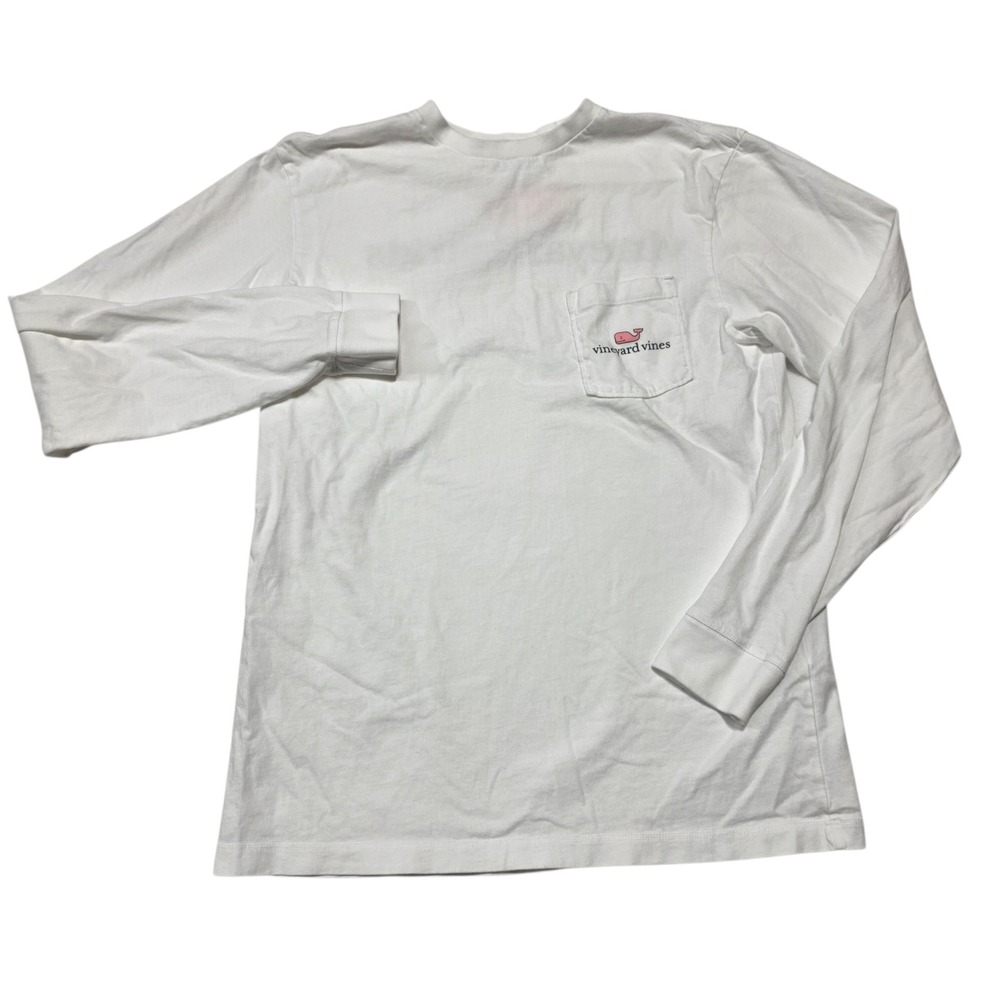 Vineyard Vines Long Sleeve T-Shirt Mens XS White Whale Logo Pocket Tee Cotton